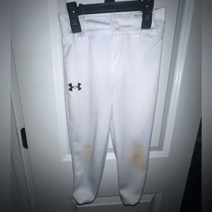 Boys Under Armor White Baseball Pants Size 4